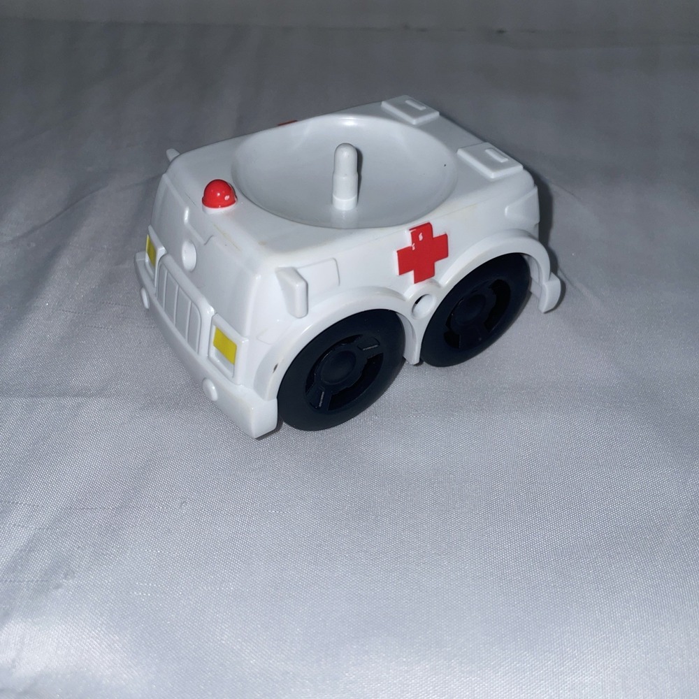 Vintage Mr. Potato Head  White Ambulance Toy Vehicle Red Cross Emergency Rescue